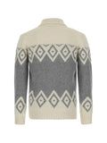 Kangra geometric-pattern zip-up cardigan