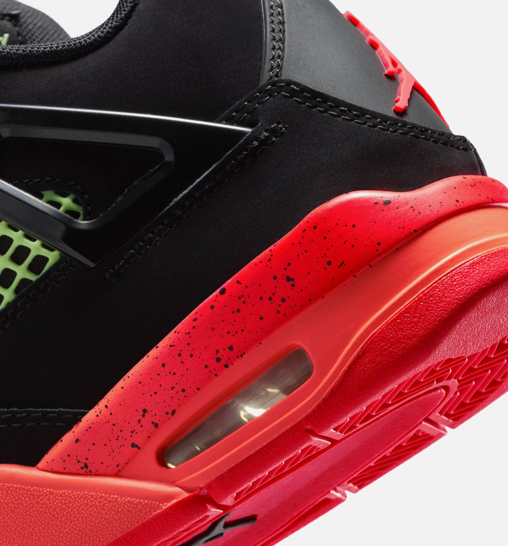 Air Jordan 4 Retro Black Infrared 23 Big Kids' Lifestyle Shoes - Black/Infrared 23/Bright Mango